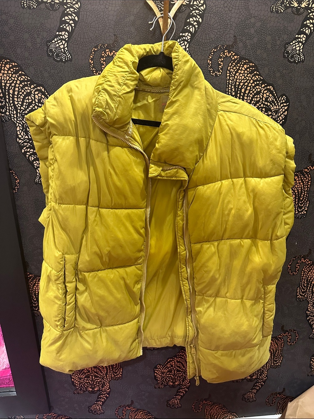 Free People Yellow Quilted Puffer Vest